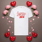 Love You Valentinstag T-Shirt weiss rot schwarz - Geschenk Valentine Day