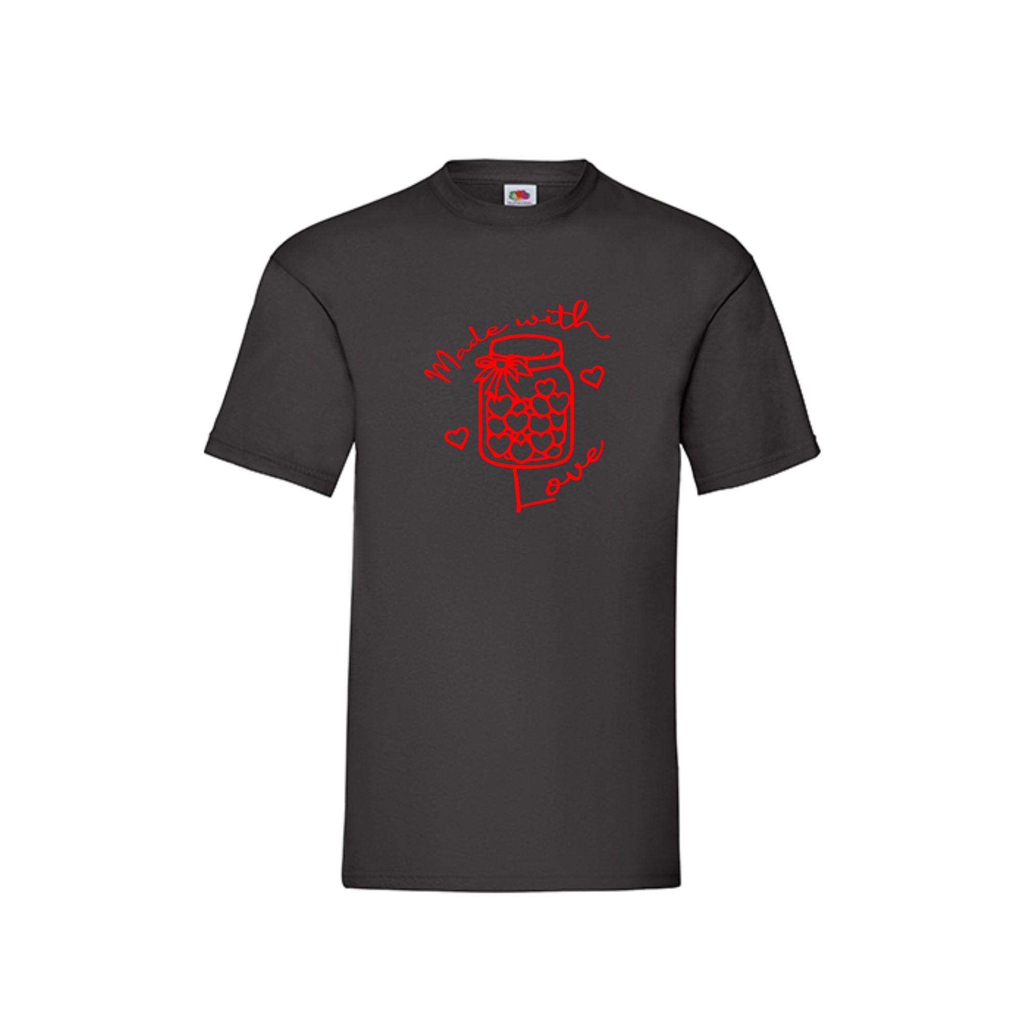 Made with Love T-Shirt weiss rot schwarz - Geschenk Valentine Day - DaliDesign