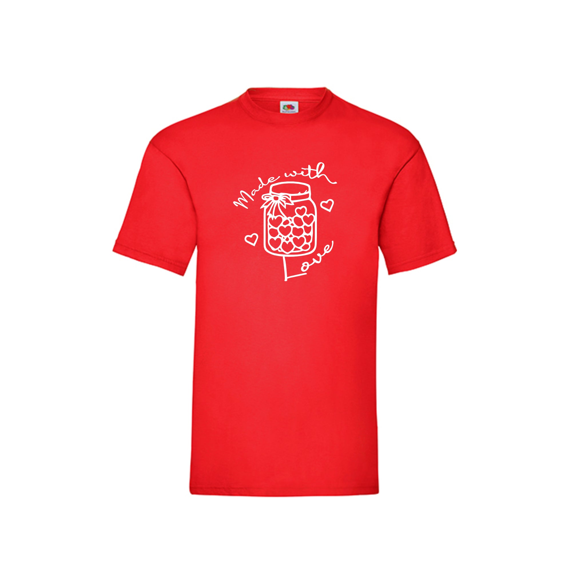Made with Love T-Shirt weiss rot schwarz - Geschenk Valentine Day - DaliDesign