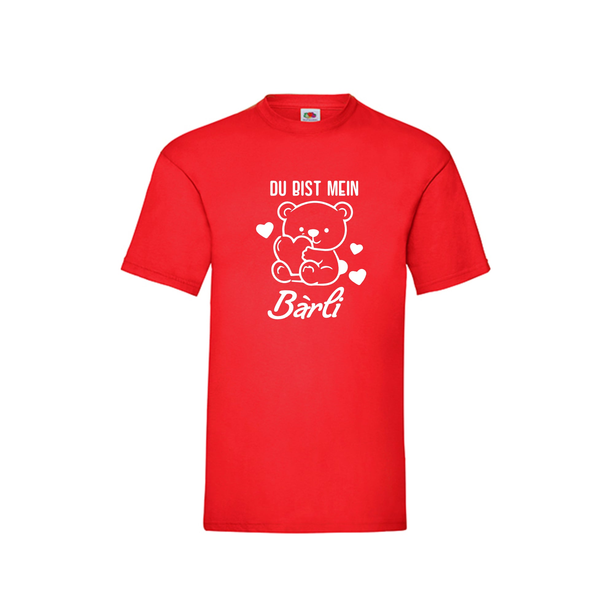 Du bist Mein Bärli T-Shirt Weiss rot schwarz - Geschenk Valentine´s Day - DaliDesign