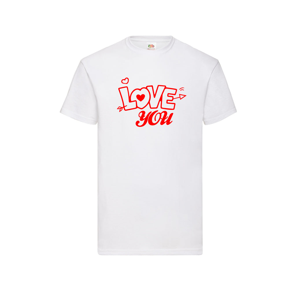 Love You Valentinstag T-Shirt weiss rot schwarz - Geschenk Valentine Day - DaliDesign