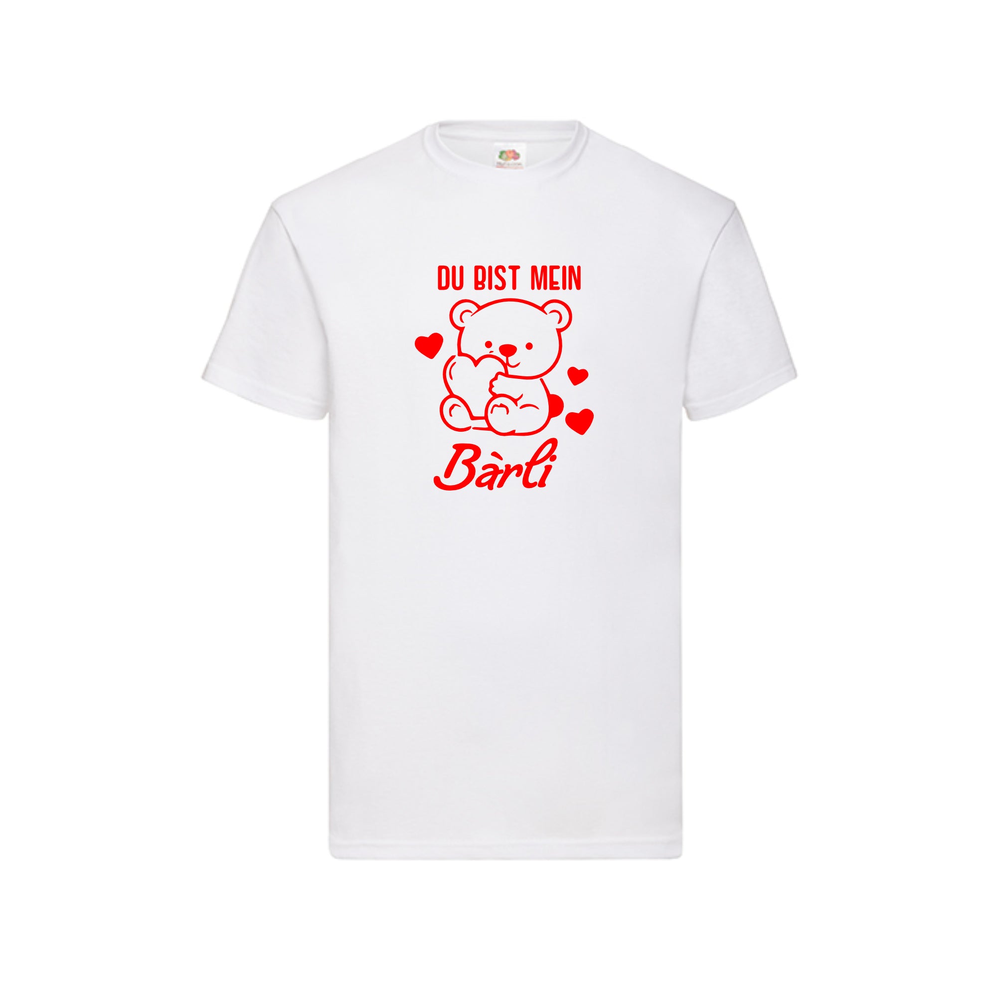Du bist Mein Bärli T-Shirt Weiss rot schwarz - Geschenk Valentine´s Day - DaliDesign