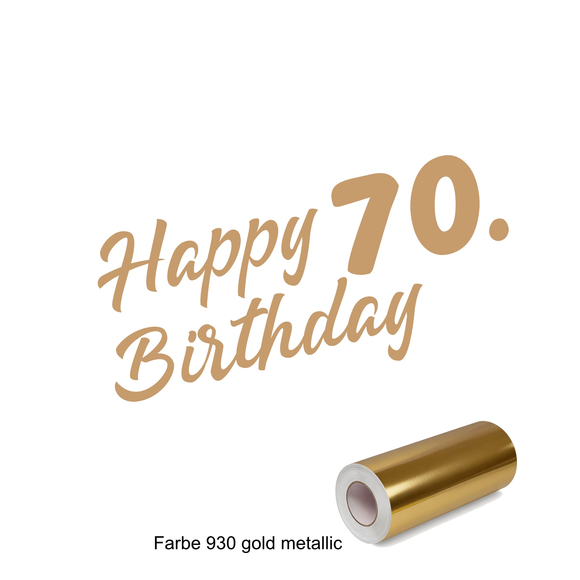 Happy Birthday Aufkleber – 18. bis 90. Geburtstag | 50 x 30cm in gold Folie freistehend - DaliDesign