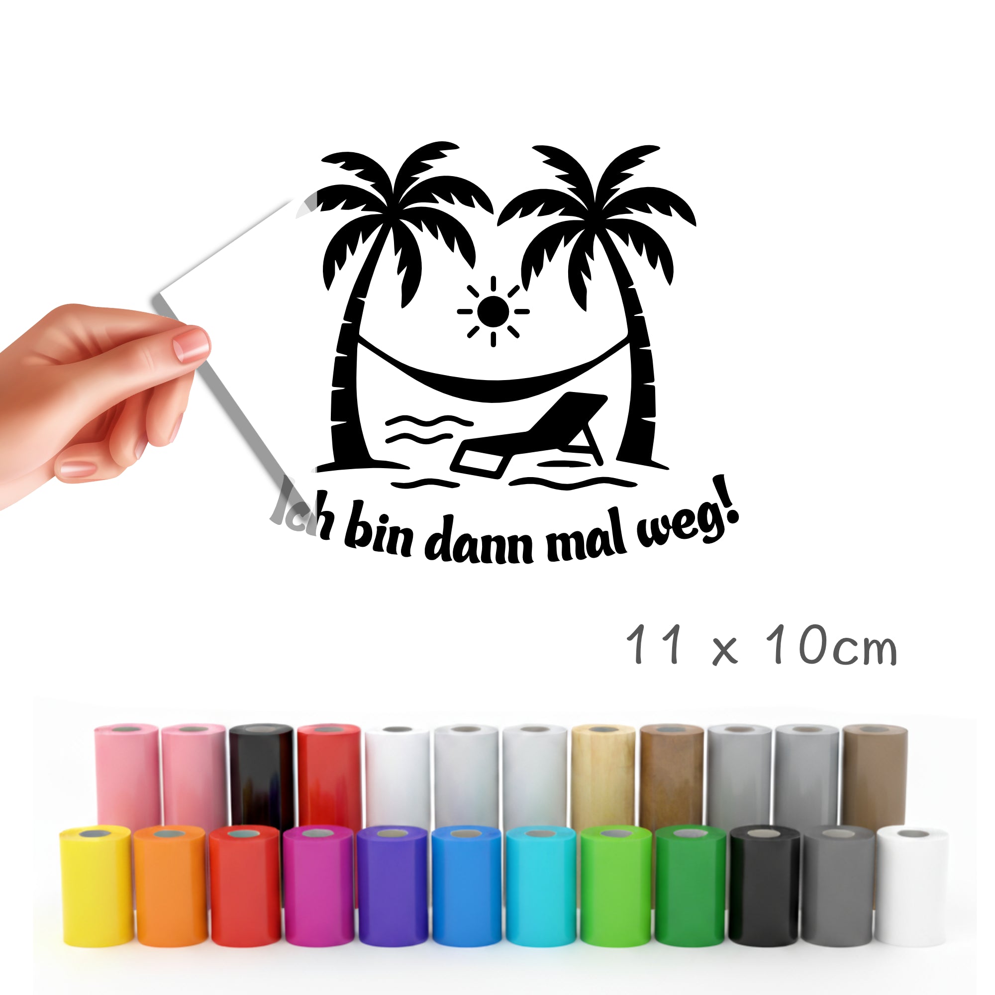 Ich bin dann mal weg Aufkleber | Fahrzeug Aufkleber Urlaub 11 x 10cm - DaliDesign