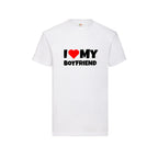 I love my boyfriend T-Shirt weiss rot schwarz - Geschenk Valentine Day - DaliDesign