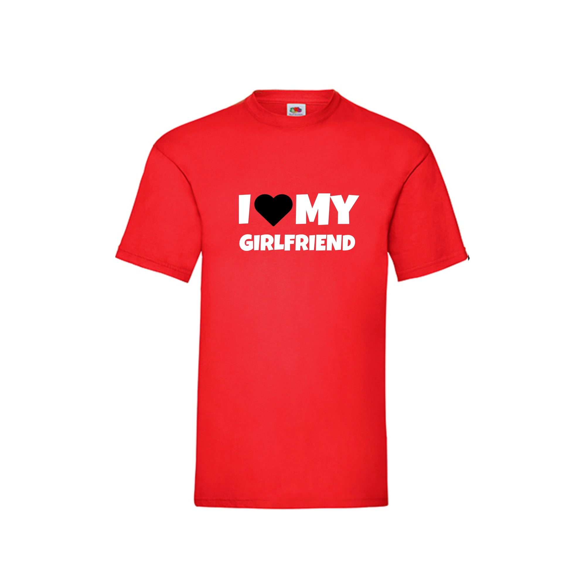 I love my girlfriend T-Shirt weiss rot schwarz - Geschenk Valentine Day - DaliDesign