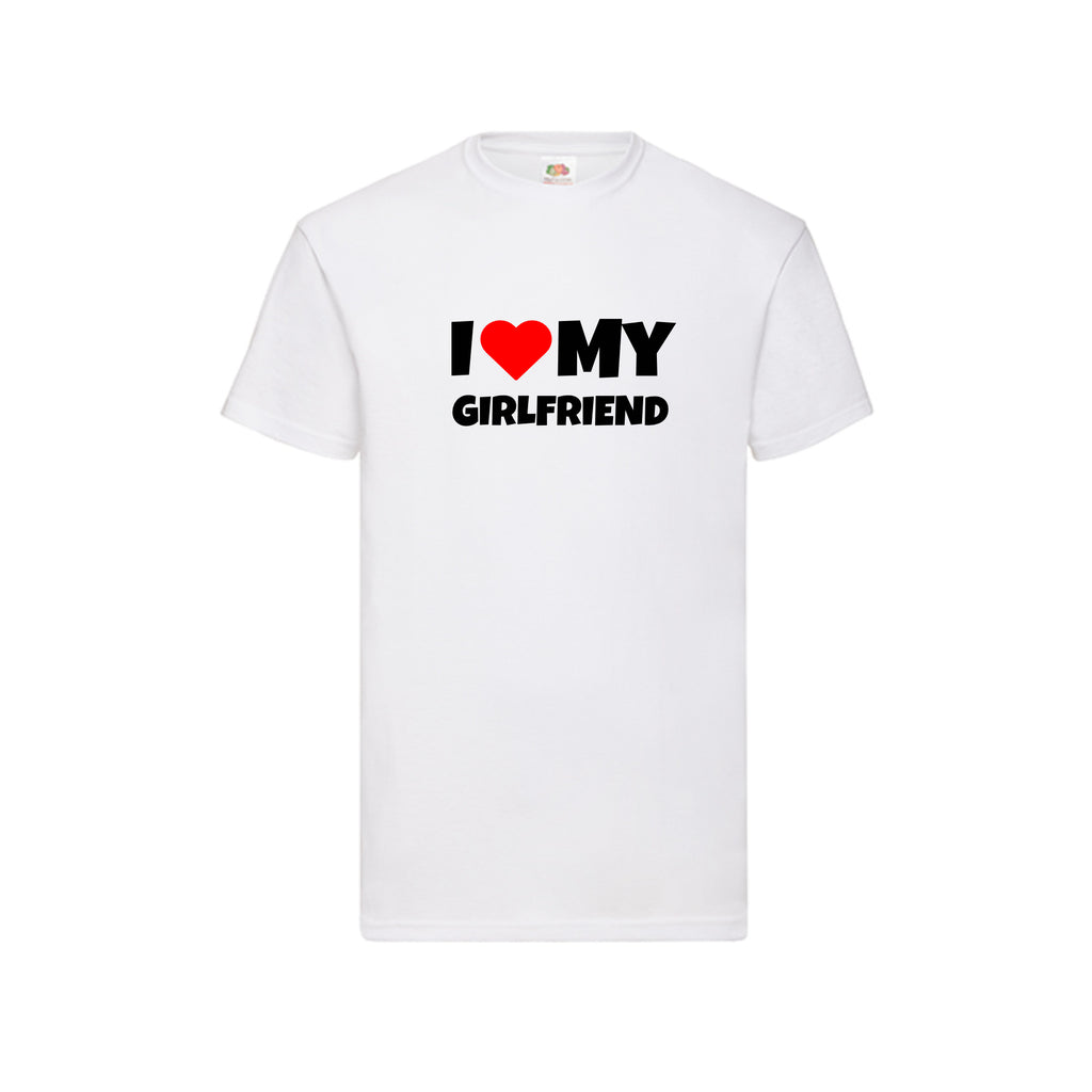 I love my girlfriend T-Shirt weiss rot schwarz - Geschenk Valentine Day - DaliDesign