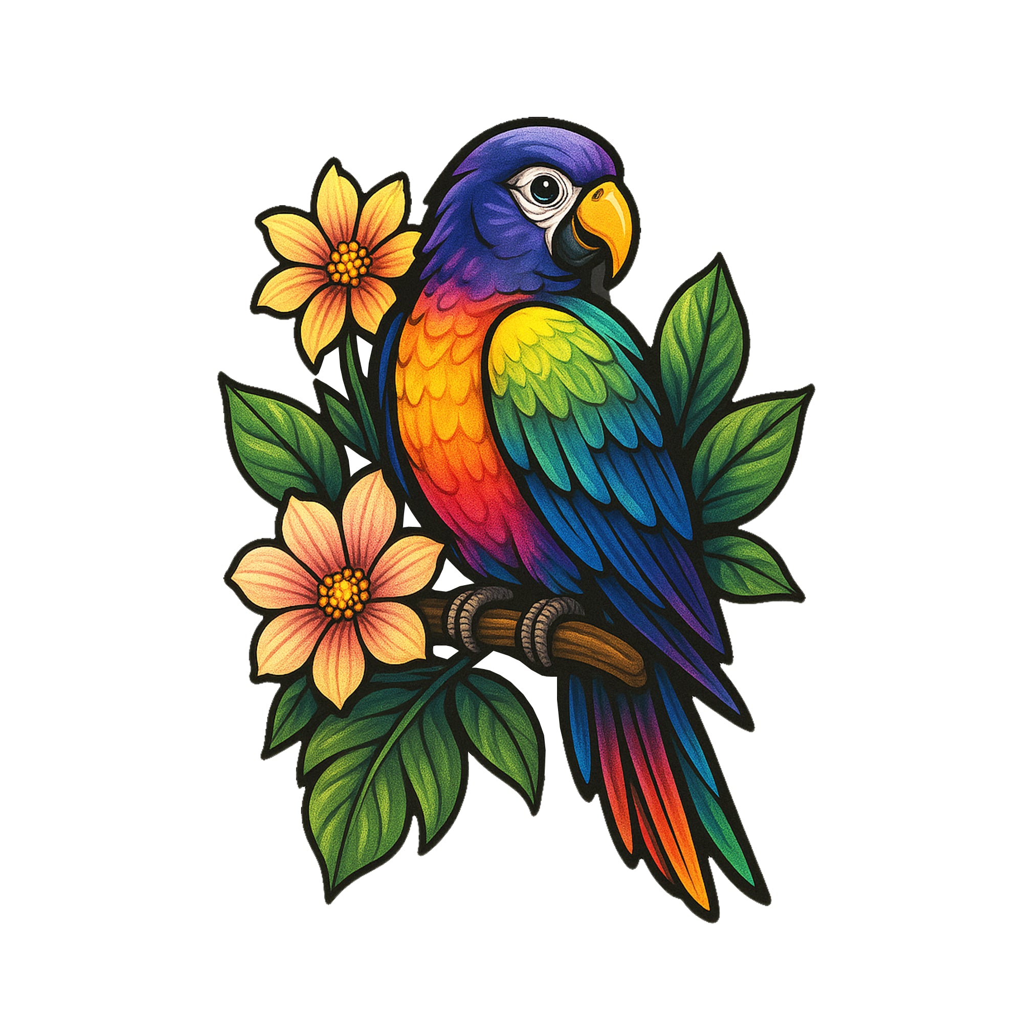 Sticker Papageienliebe Aufkleber Auto Vogel Sticker Tropen | UV-DTF Sticker 10cm - DaliDesign