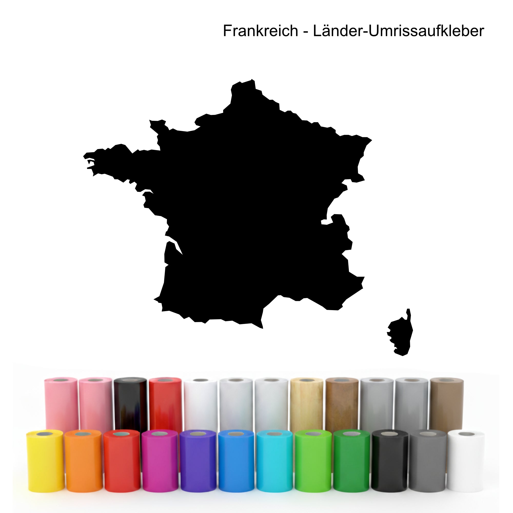 Länder-Umrissaufkleber – freistehender Plotaufkleber | 18cm groß - DaliDesign