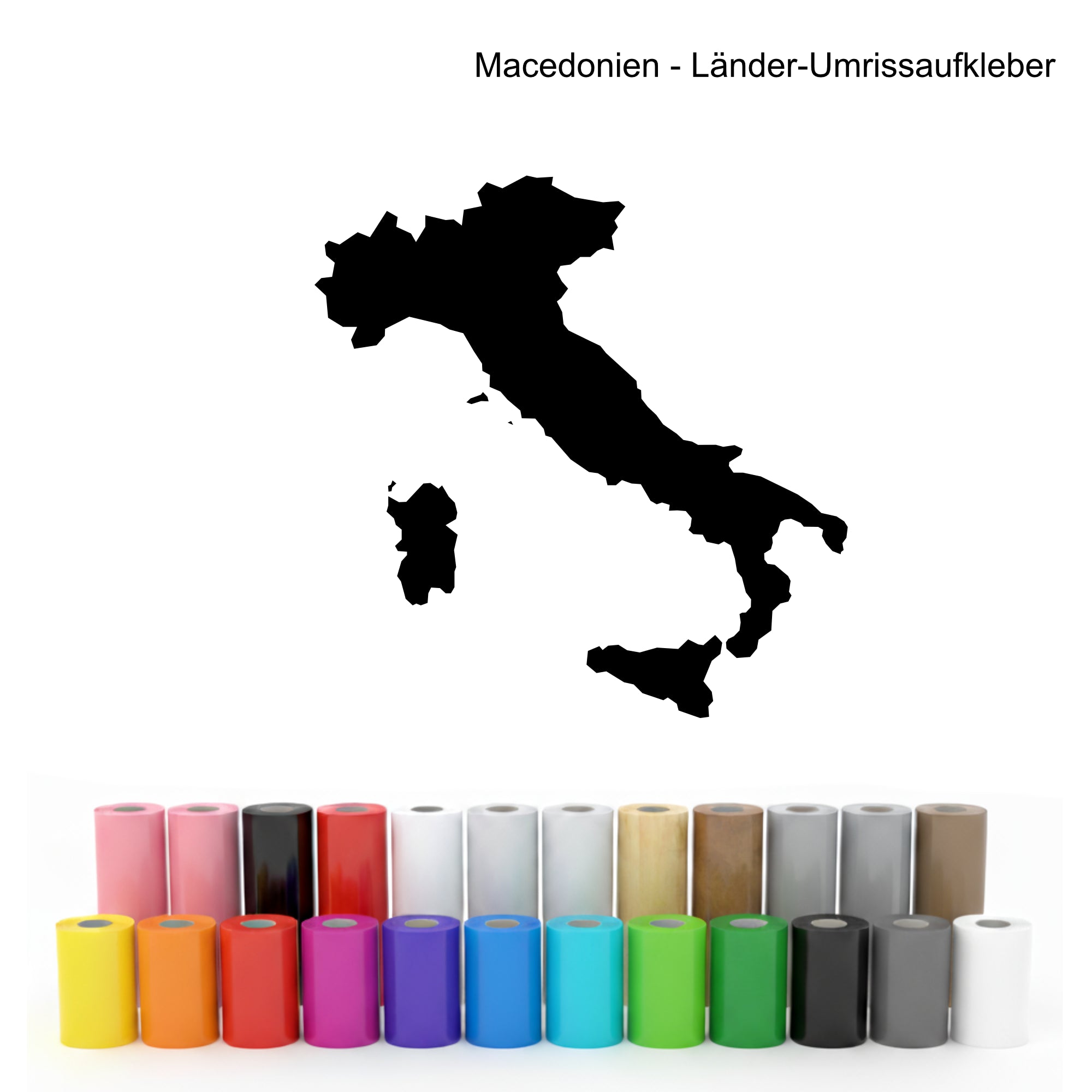 Länder-Umrissaufkleber – freistehender Plotaufkleber | 18cm groß - DaliDesign